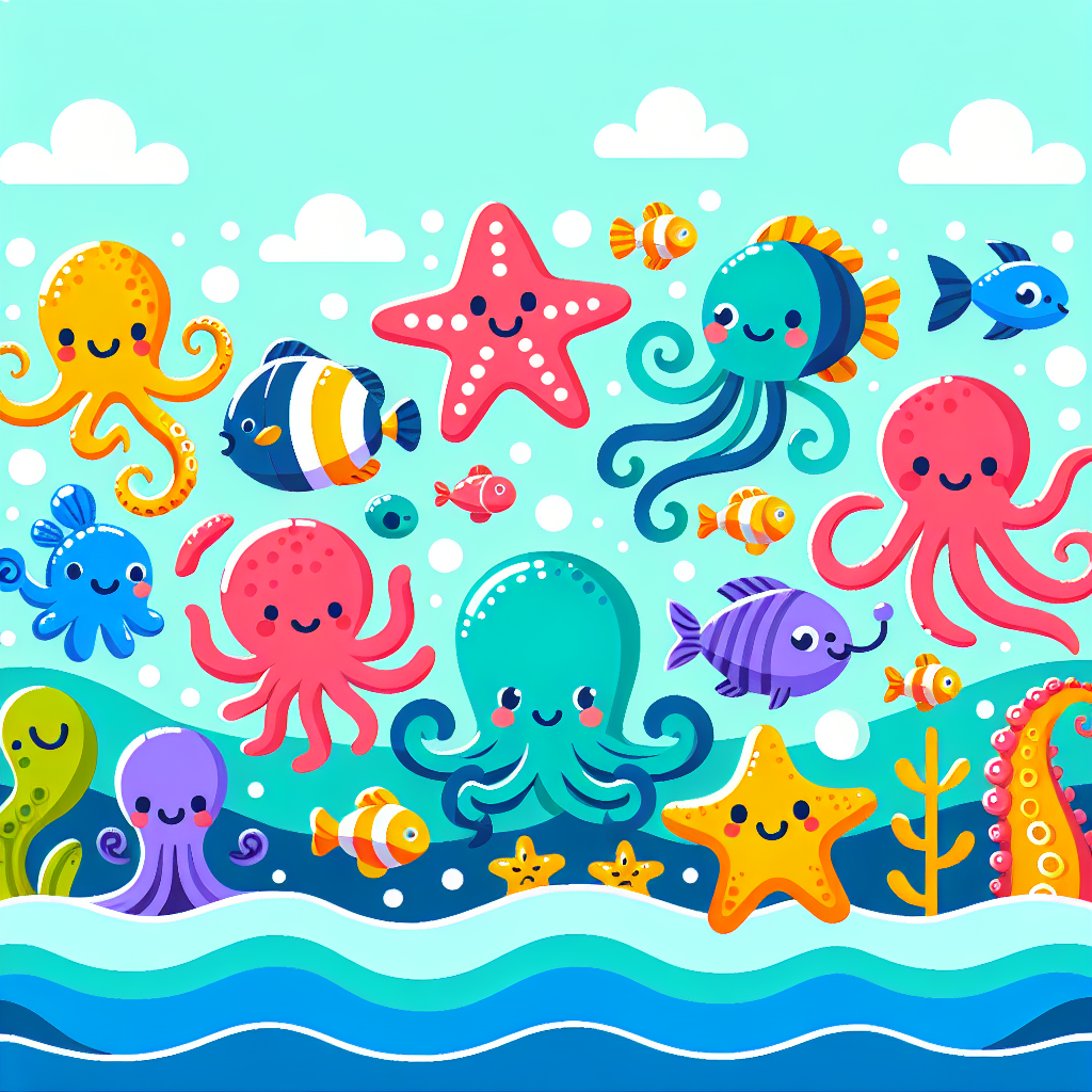 Colorful Sea Creatures Paint By Diamond