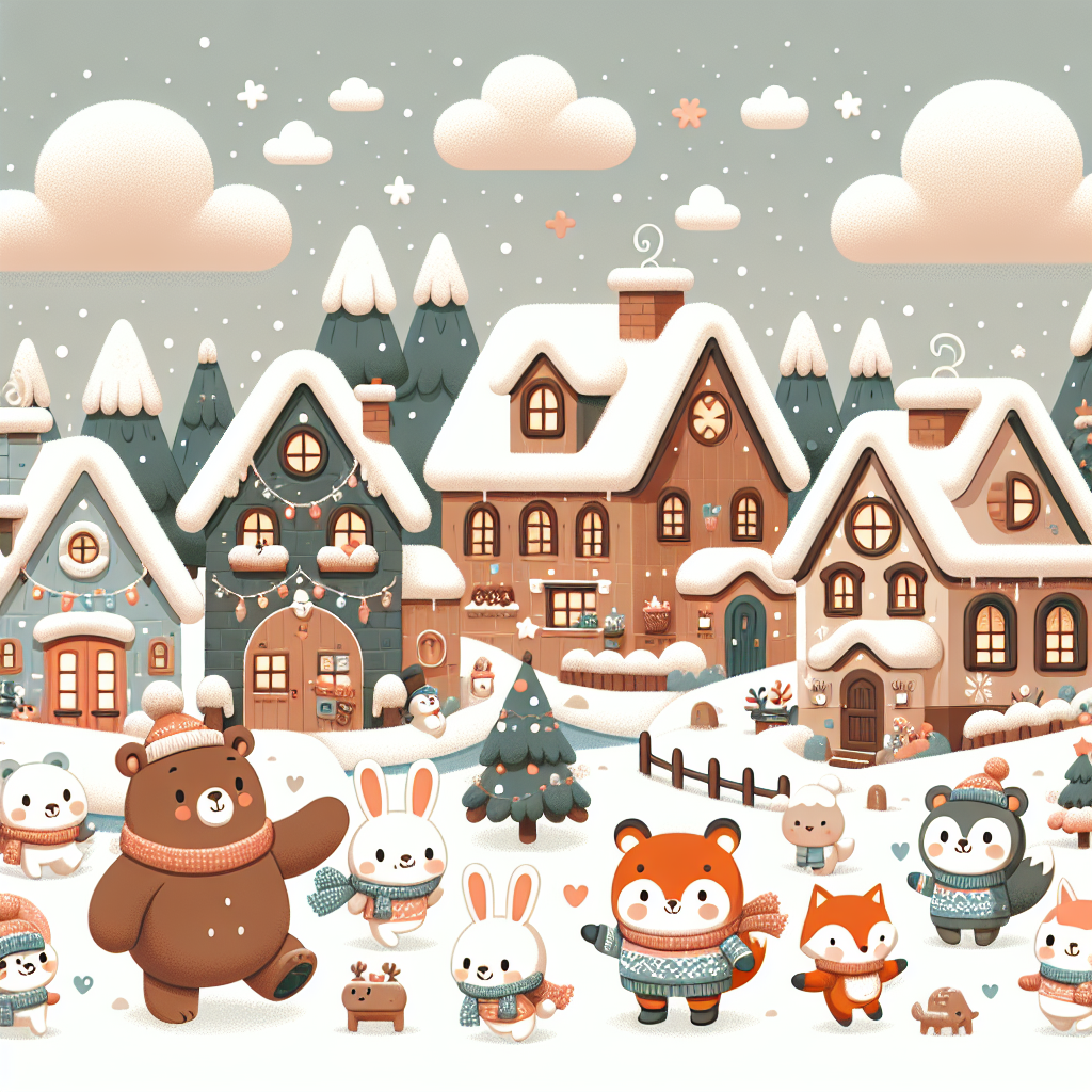 Cozy Animal Winter Village Paint By Diamonds Art