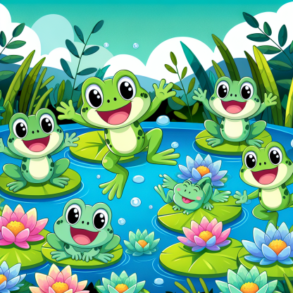 Joyful Jumping Frogs Diamond Painting