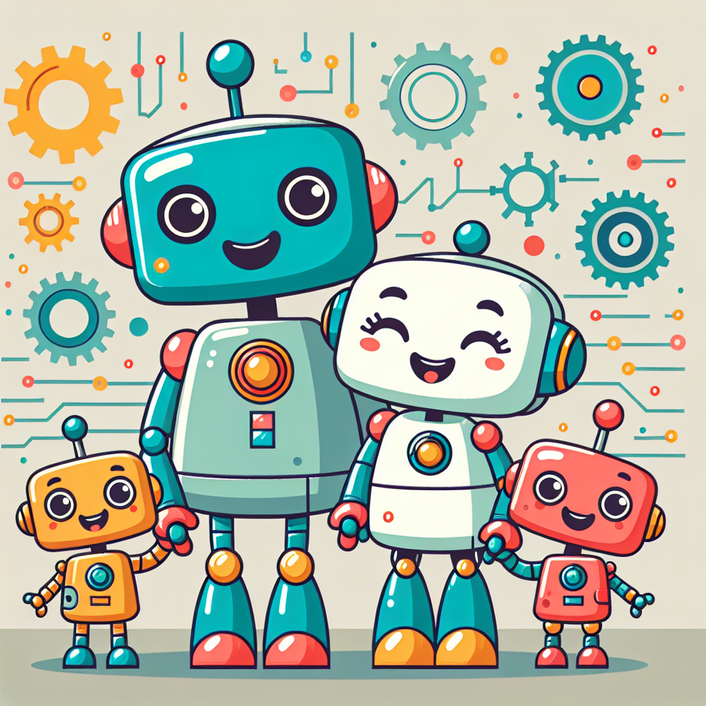 Friendly Robot Family Paint By Diamonds Art