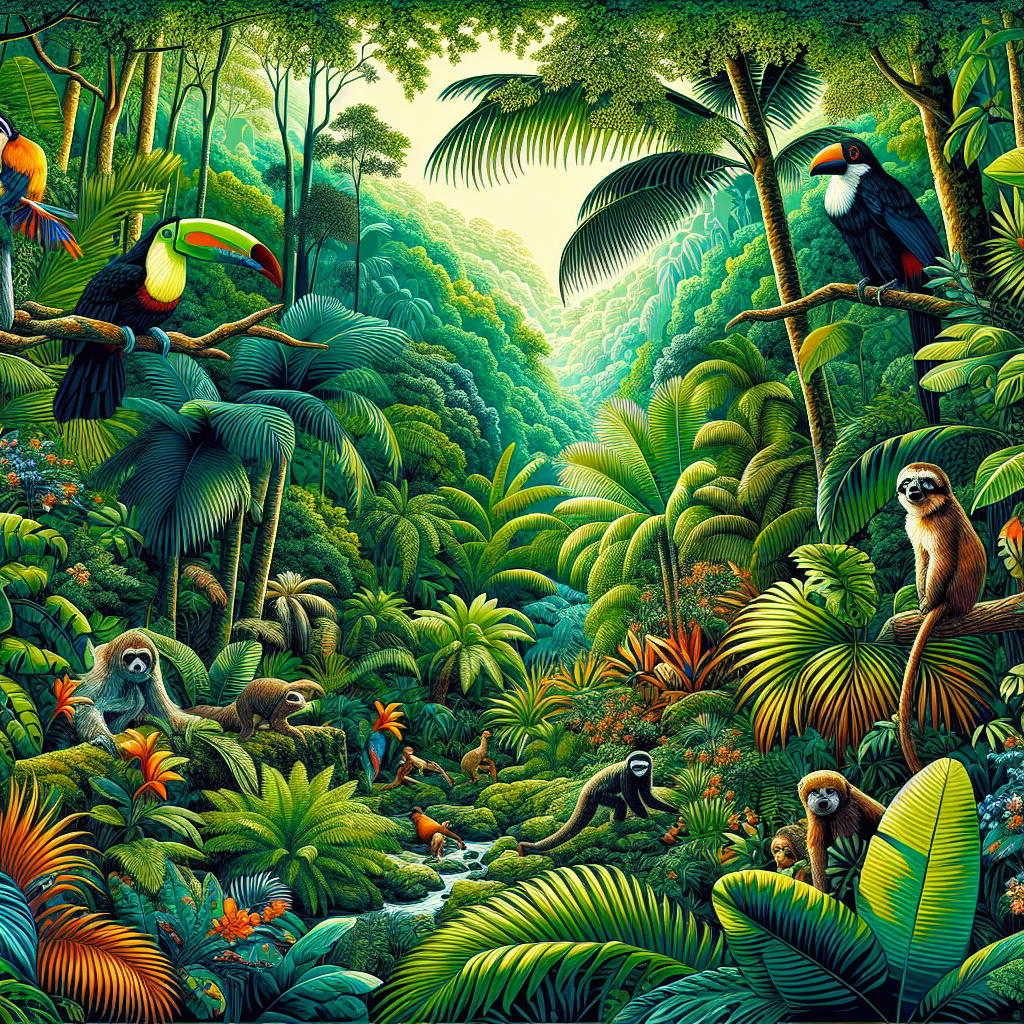 Glistening Tropical Rainforest Paint By Diamonds Art