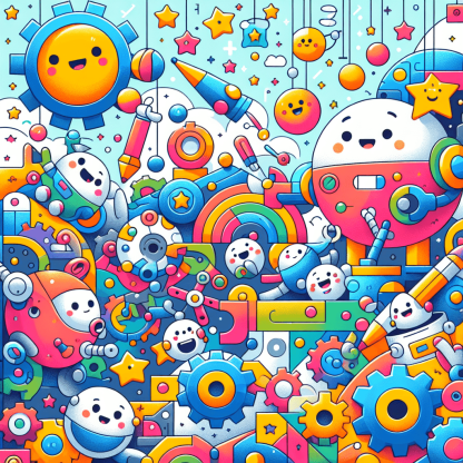 Cheerful Robot Adventure Paint By Diamonds Art