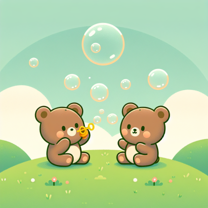Bubble Blowing Bears Paint By Diamond