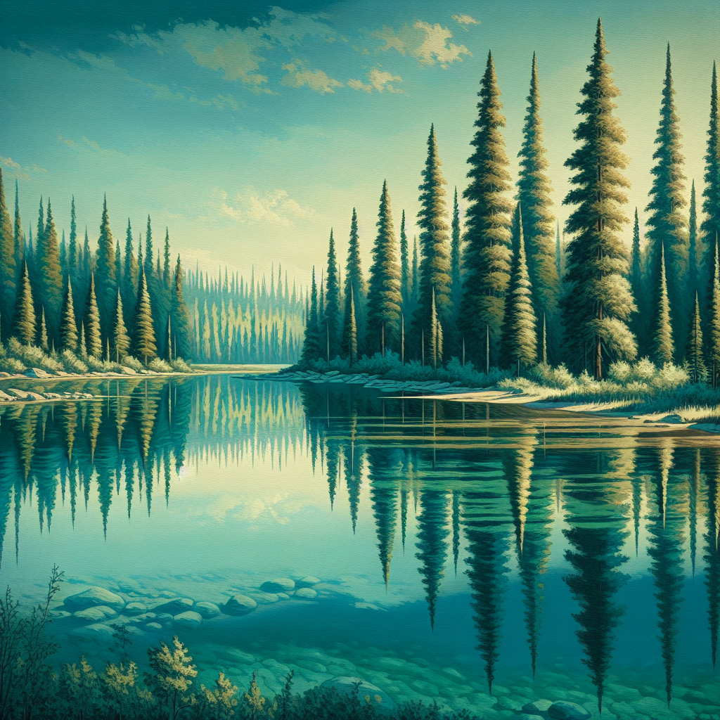 Northern Forest Reflection Painting Diamond Kit