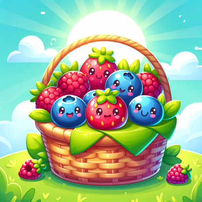 Sweet Berry Basket Paint By Diamonds Art