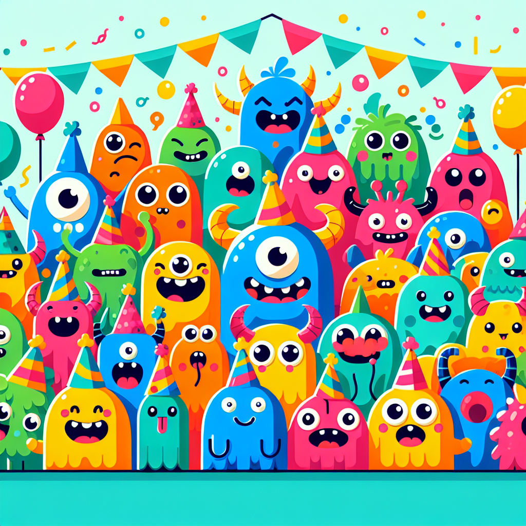 Funky Monster Party Paint By Diamonds Art