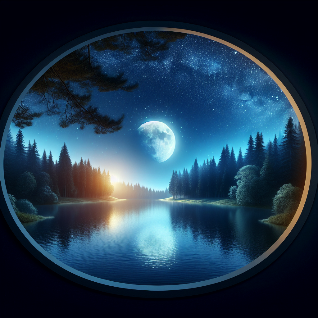 Serene Moonlit Lake Painting By Diamonds Kit
