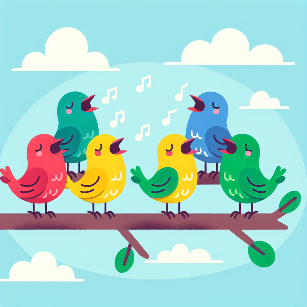 Chirpy Bird Choir Paint By Color