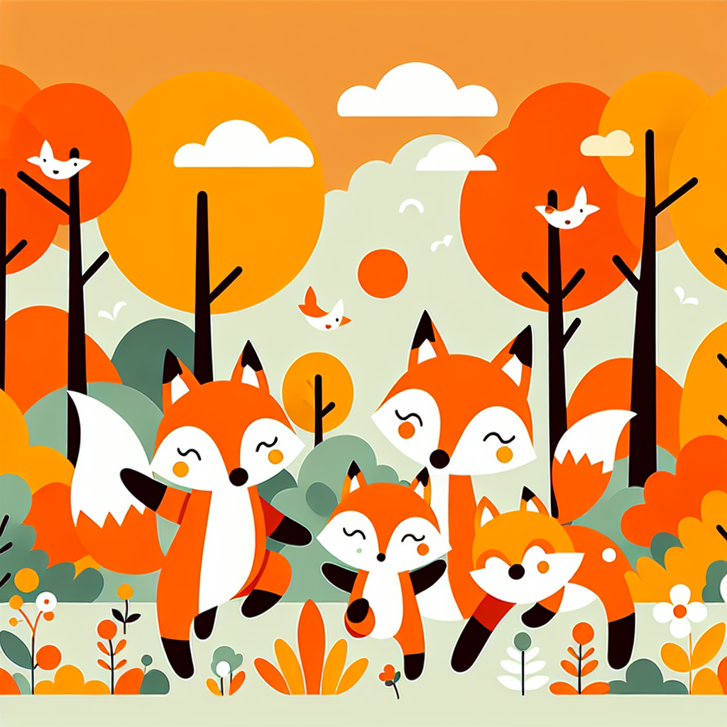 Funky Fox Family Paint By Diamond