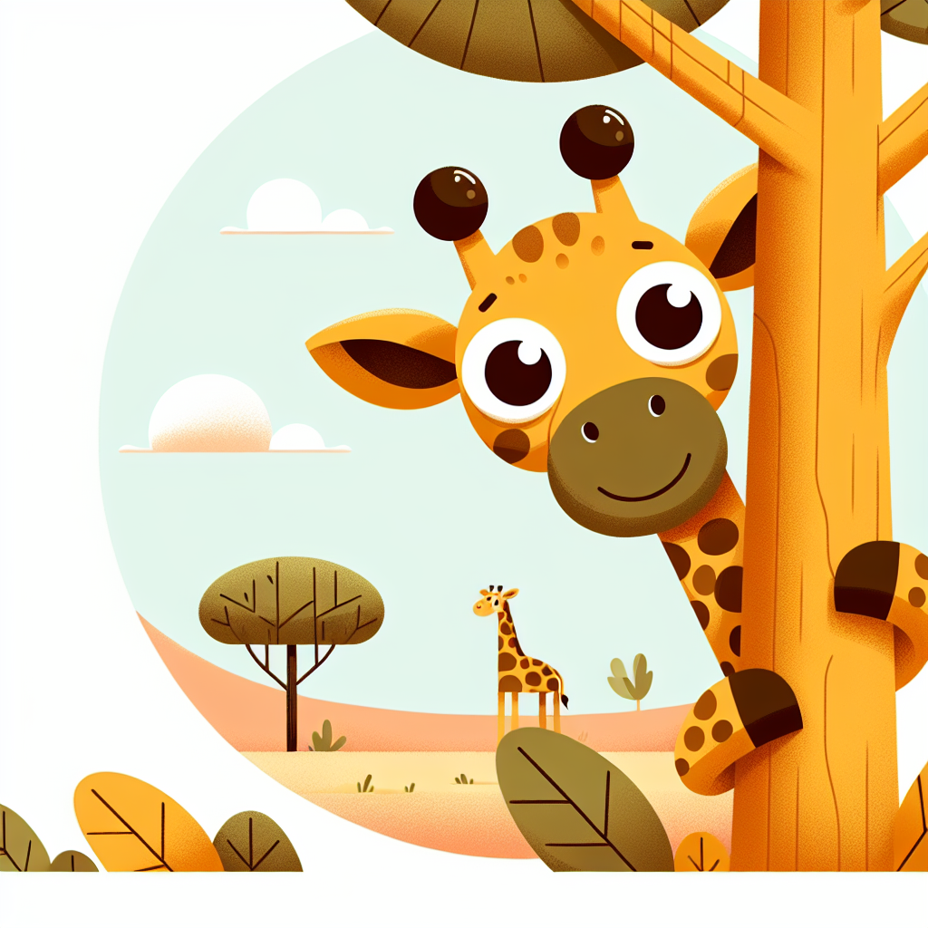 Gentle Giraffe Peek Paint By Color