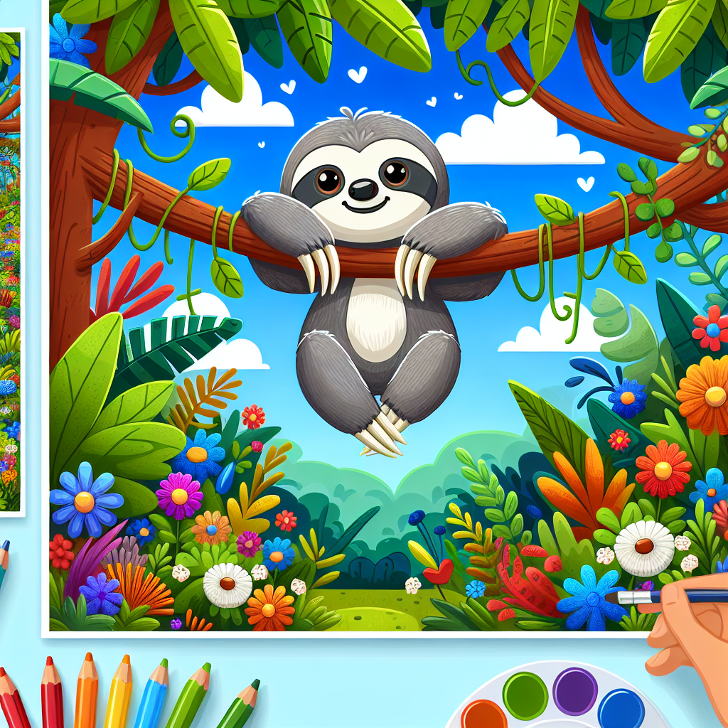 Silly Sloth Adventure Paint By Diamond