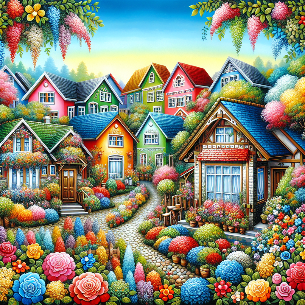 Colorful Village Life Diamonded Painting Kits