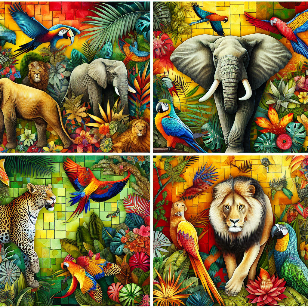Funky Animal Kingdom Paint By Diamonds
