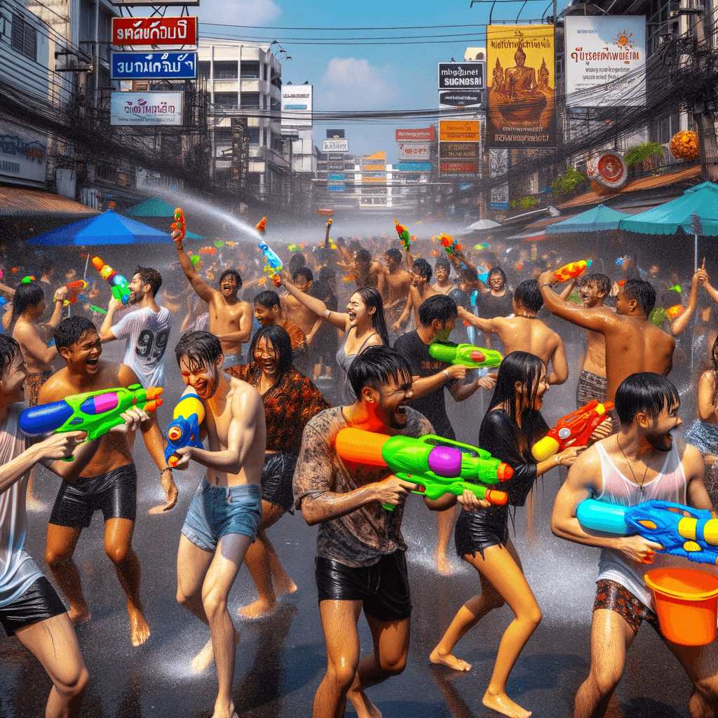 Songkran Water Festival - Thailand Paint By Color