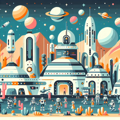 Space Colony Adventure Paint By Diamonds Art