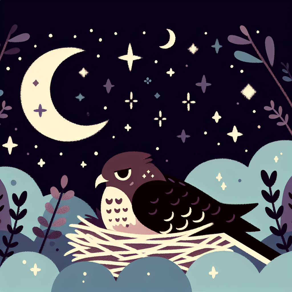 Nighttime Nighthawk's Nest Diamond Painting