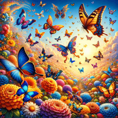 Vibrant Butterfly Dance Paint By Diamonds