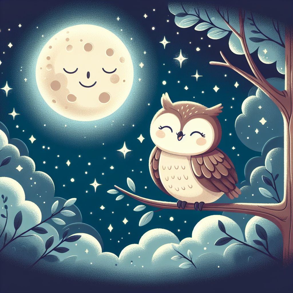 Bright Moonlit Owl Painting By Diamonds Kit
