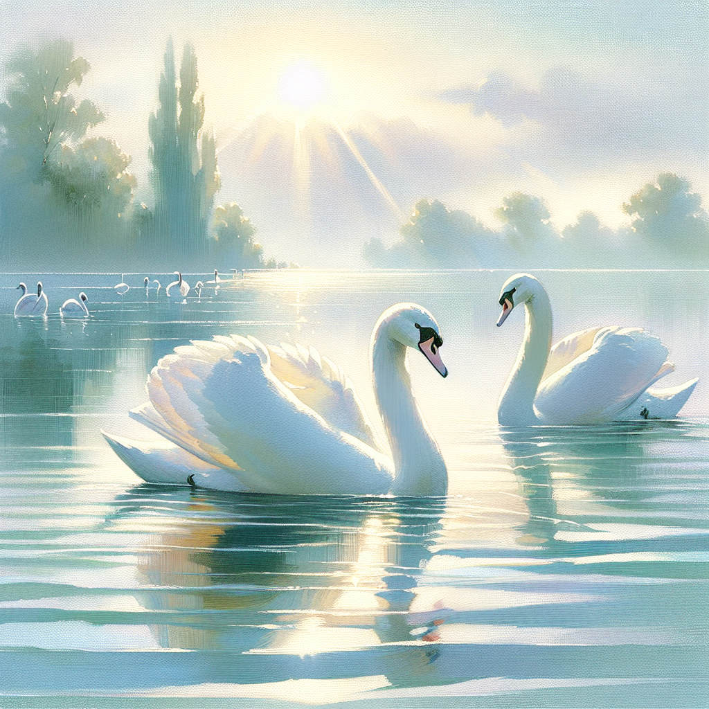Graceful Swan Lake Painting Diamond Kit