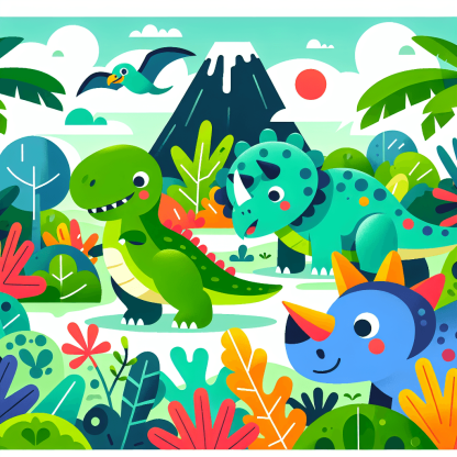 Adventures With Dinosaurs Paint By Color