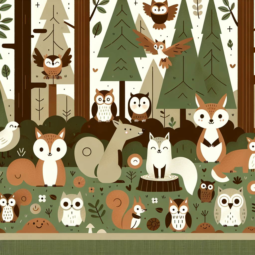 Charming Woodland Animal Party Painting Diamond Kit