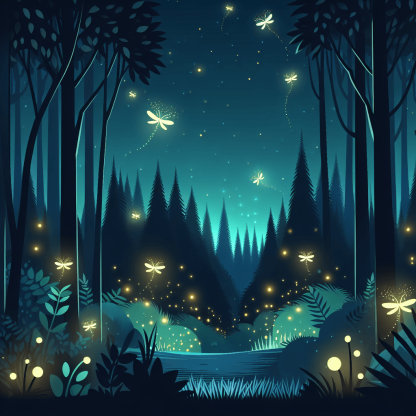 Friendly Forest Fireflies Paint By Diamonds