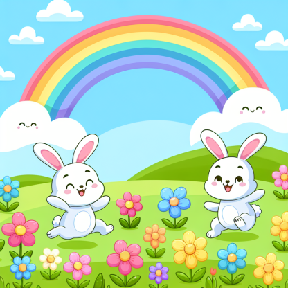 Radiant Rainbow Rabbits Diamond Painting