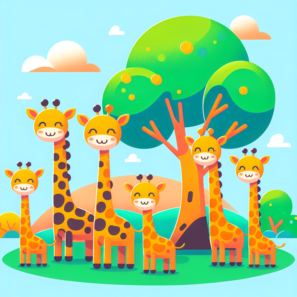 Cheerful Giraffe Family Paint By Diamond