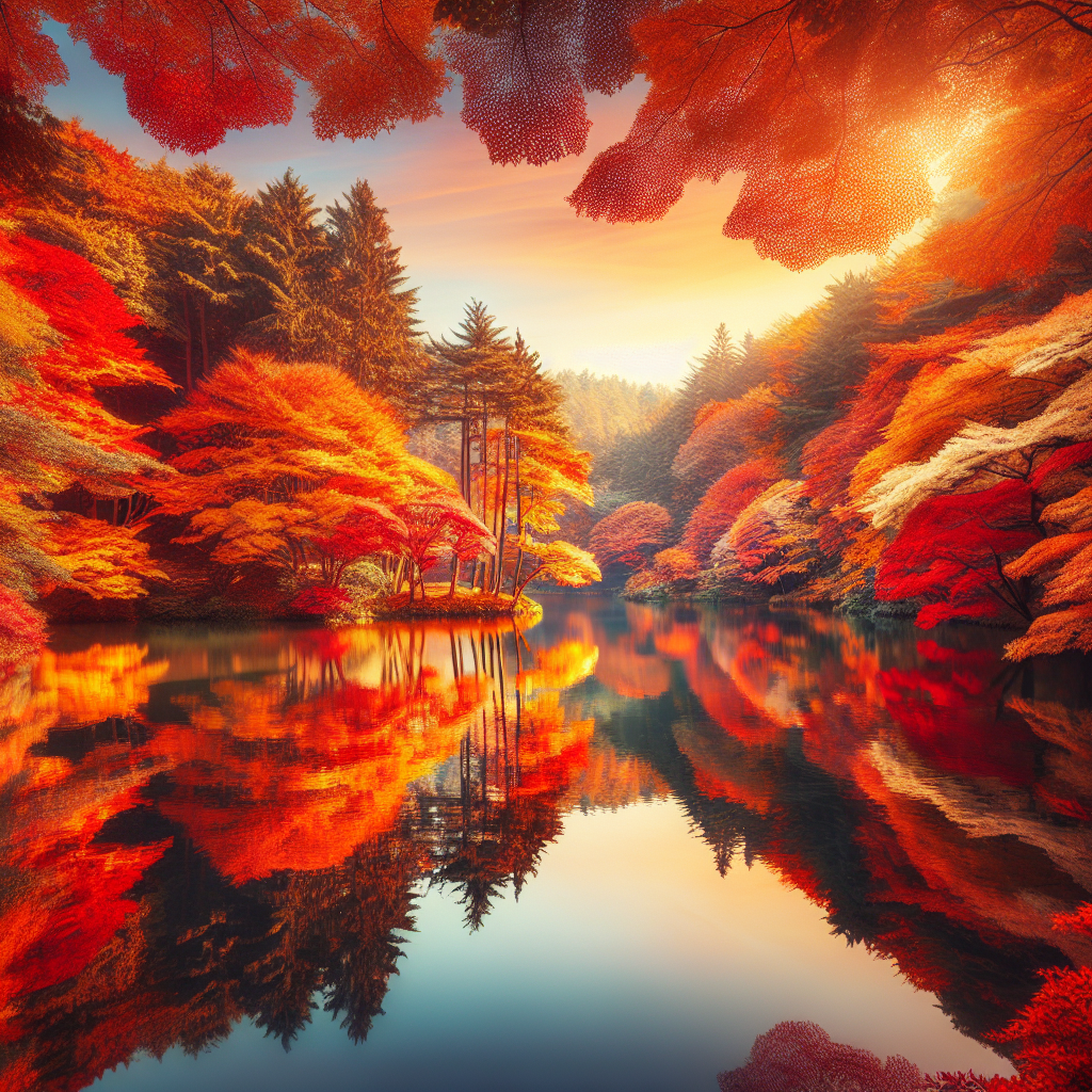 Autumn Lake Reflection DIY Paint By Diamonds
