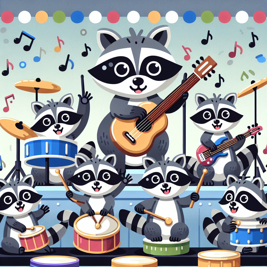 Rocking Raccoon Band Paint By Diamonds