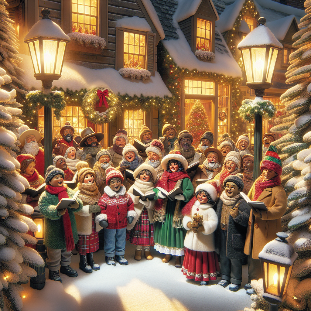 Snowy Village Carolers DIY Paint By Diamonds