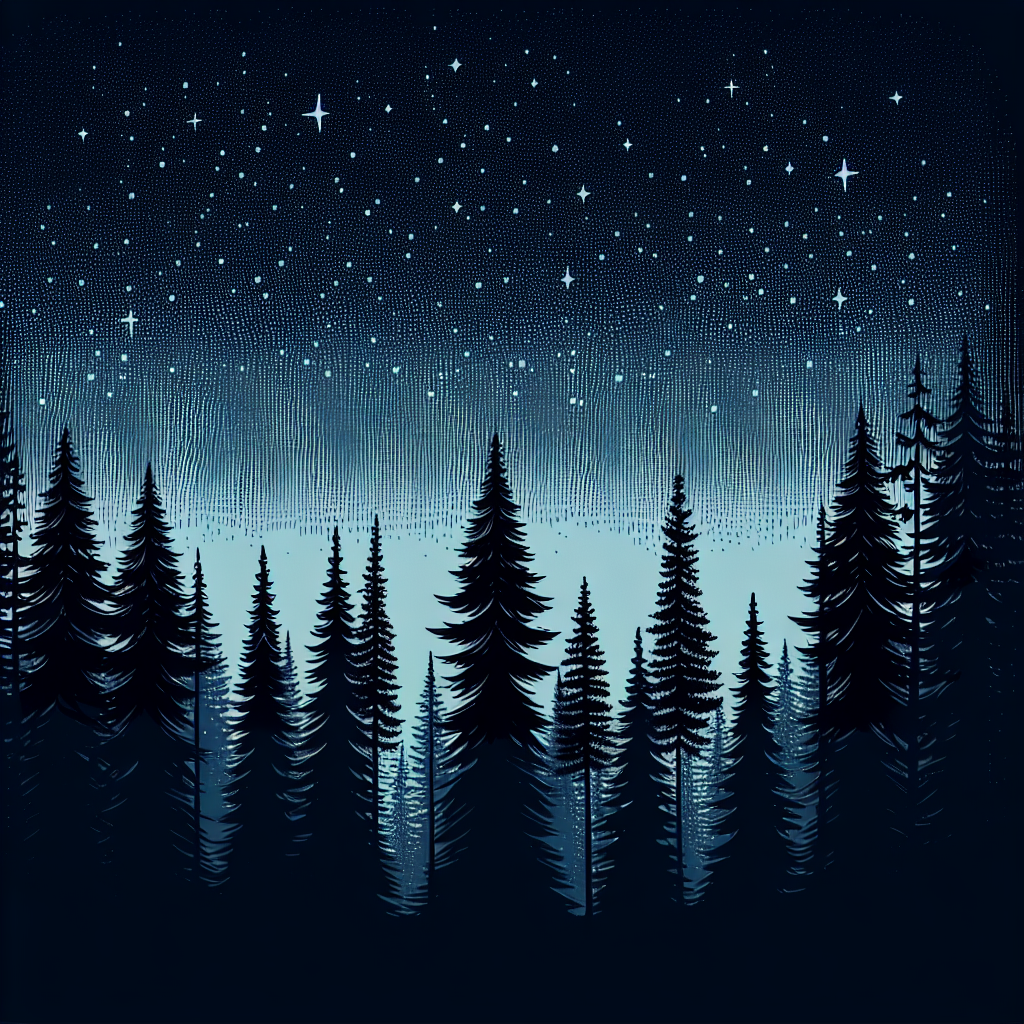 Starry Night In The Woods Painting Diamond Kit