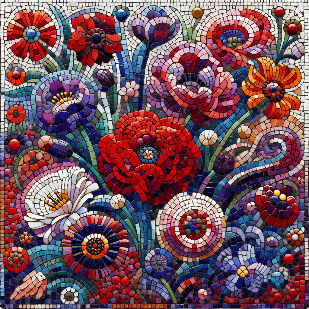 Artistic Mosaic Flowers Diamonded Painting Kits