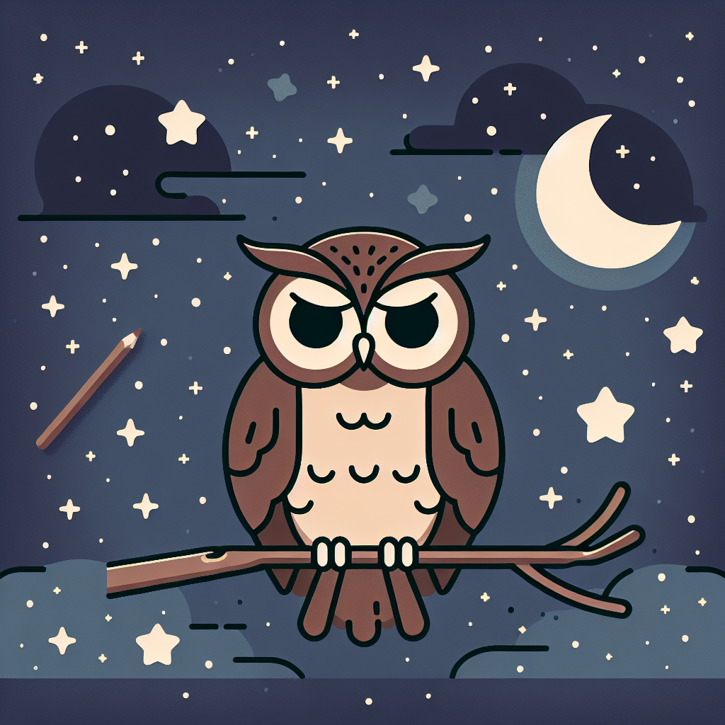 Enchanted Owl's Starry Night Diamond Painting