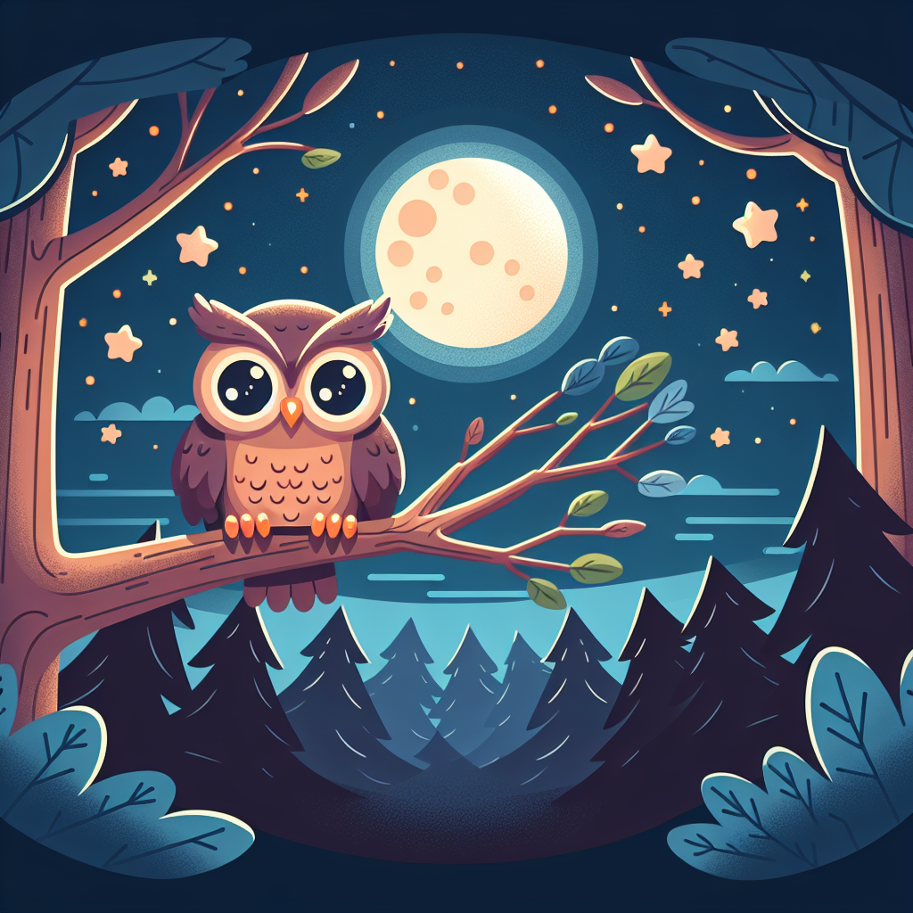 Nifty Night Owl Narrative Painting Diamond Kit