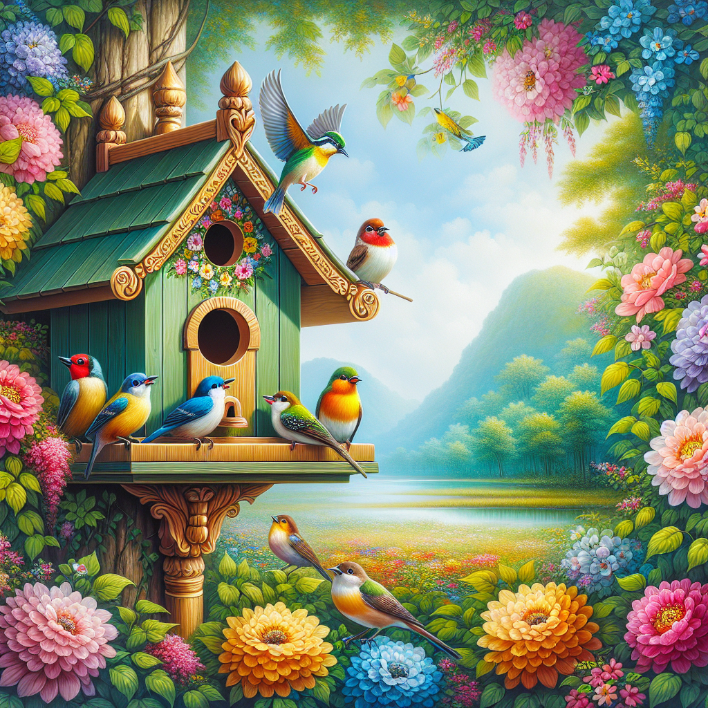 Charming Birdhouse Paint By Diamonds Kits