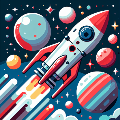 Space Rocket Rescue Paint By Diamonds