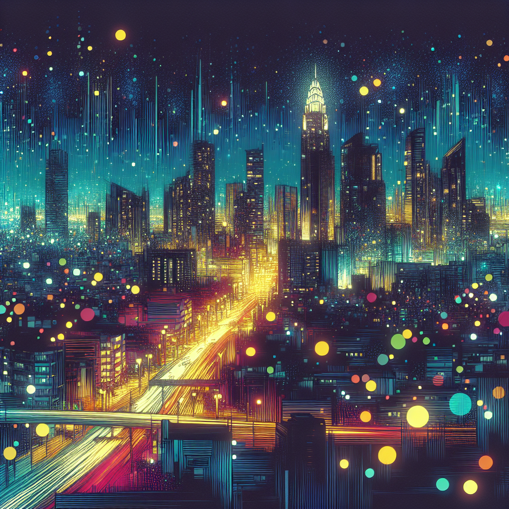 Elegant City Nightscape Painting By Diamonds Kit