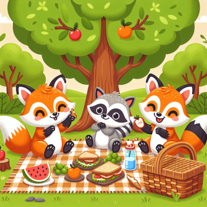 Woodland Friends Picnic Painting By Diamonds Kit