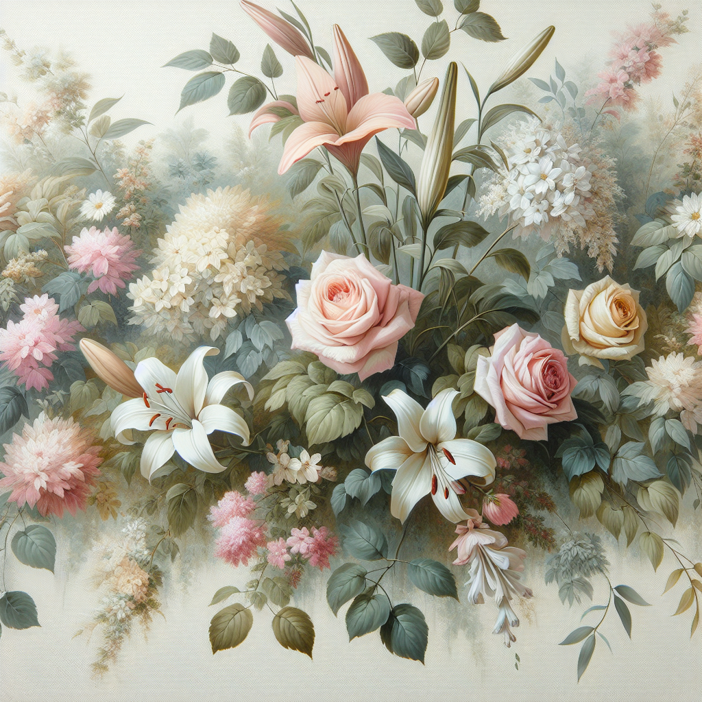 Elegant Floral Composition Painting By Diamonds Kit