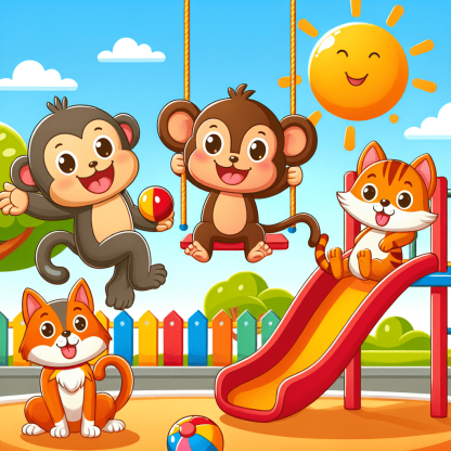 Animal Playground Adventure Paint By Color