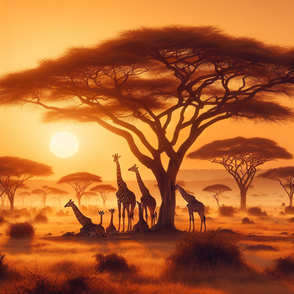 Enchanting Giraffe Family Painting By Diamonds Kit