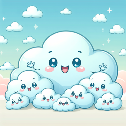 Cuddly Cloud Family Paint By Color