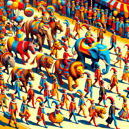 Whimsical Circus Parade Paint By Diamonds Art