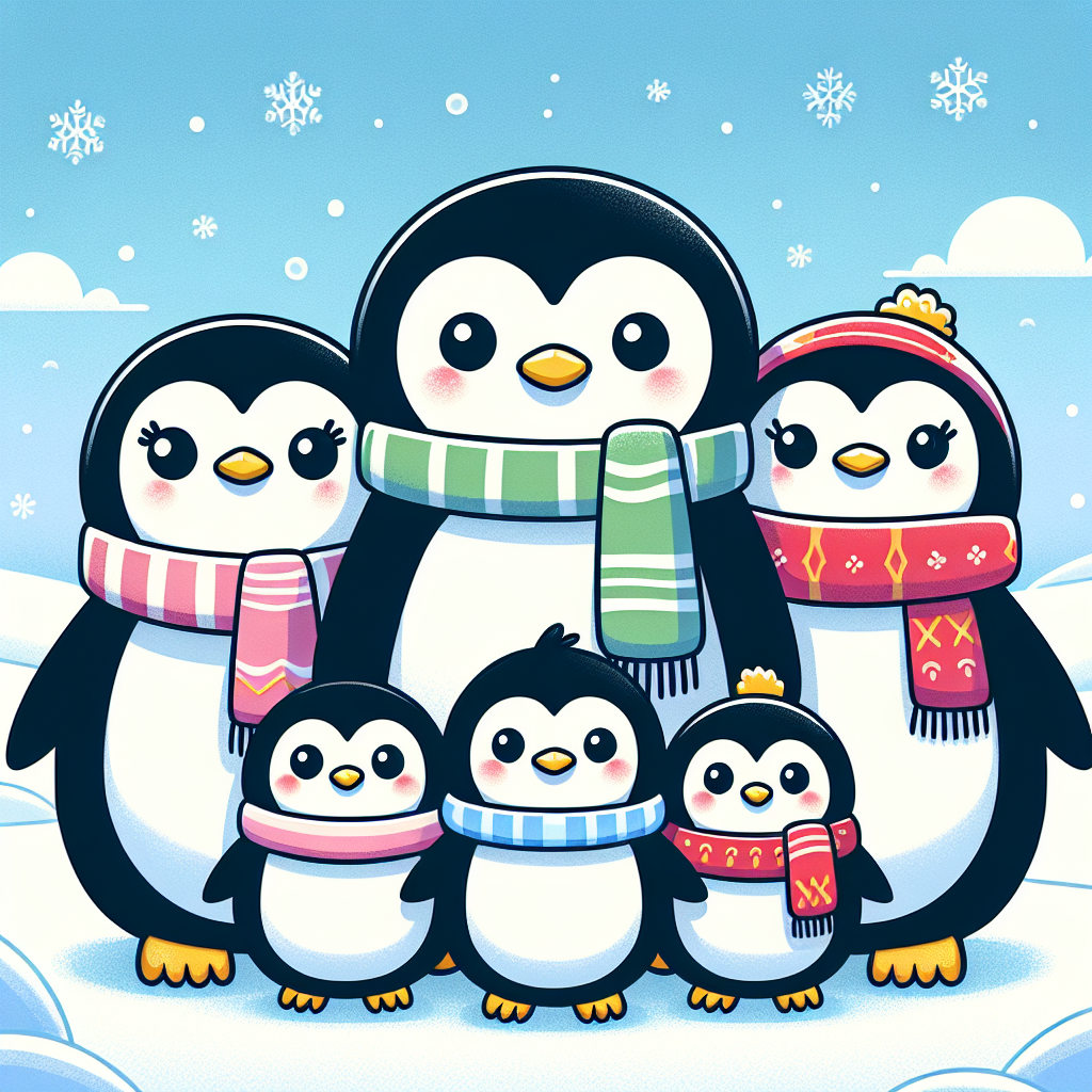 Cuddly Penguin Family Diamonded Painting Kits