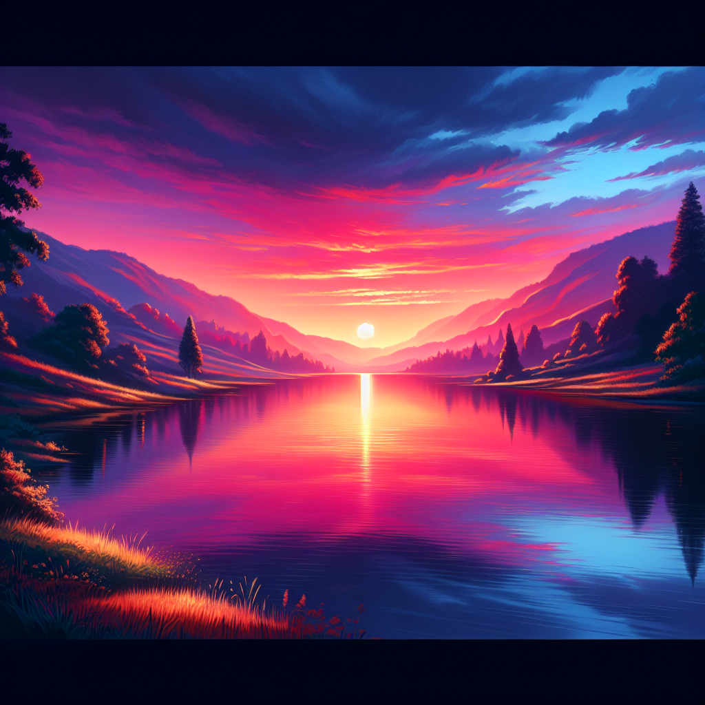 Dreamy Sunset Lake Diamonded Painting Kits
