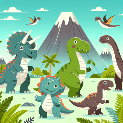 Dazzling Dinosaur Parade Painting By Diamonds Kit