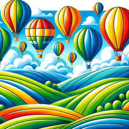 Colorful Hot Air Balloons Paint By Diamonds Art