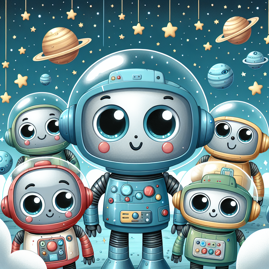 Cute Robots In Space Paint By Diamonds Art