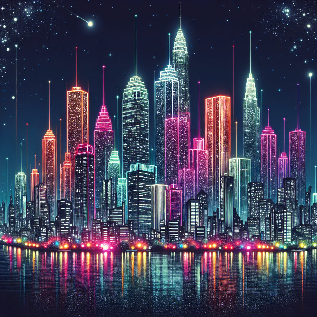 Vibrant City Nightscape Paint By Diamonds